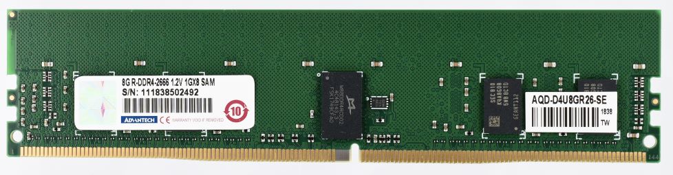 AQD-D4U8GR26-SE - Advantech 8G RDIMM-DDR4-2666 1GbX8 1.2V Samsung IC ...